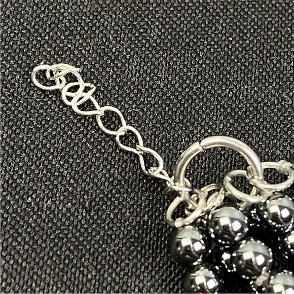 Hanmdade Bracelet Red Blue Enamel Hematite Beads Lapis Lazuli Stone 7" to 8" - Picture 8 of 14